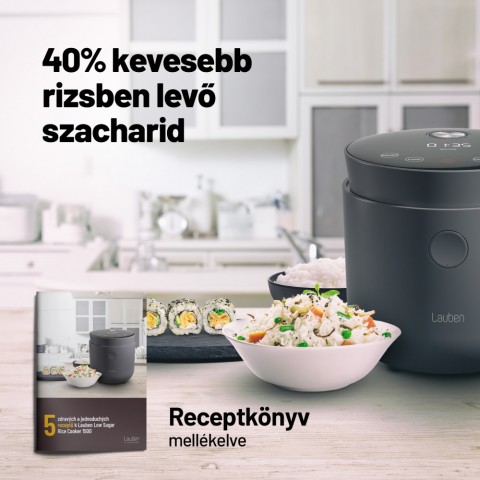 Lauben Low Sugar Rice Cooker 1500AT - Rizsfőző Antracit